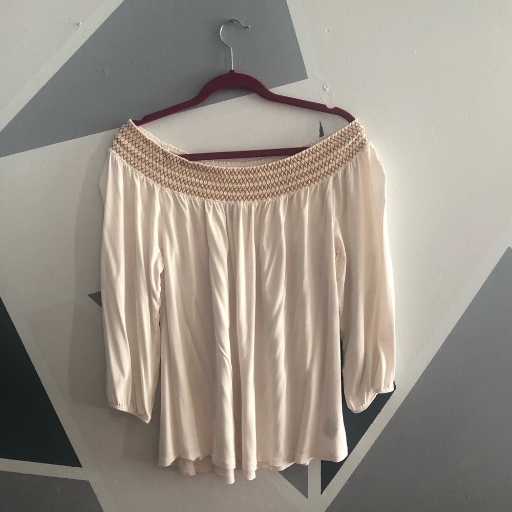 Strapless long sleeve blouse